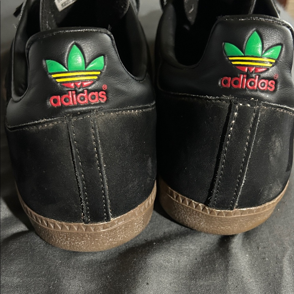 adidas Black Samba Sneakers with Red, Yellow & Green Stripes - Picture 11 of 11